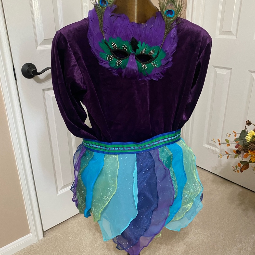 Vibrant Purple and Blue Peacock Costume
